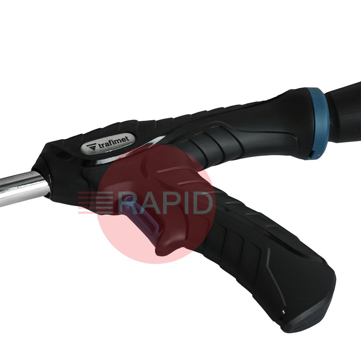 ERGOPLUS500R  Trafimet ERGOPLUS 500R 50° Neck Water Cooled MIG Torch Rotating Handle w/ Euro Connection, 500A CO2, 450A Mixed Gas